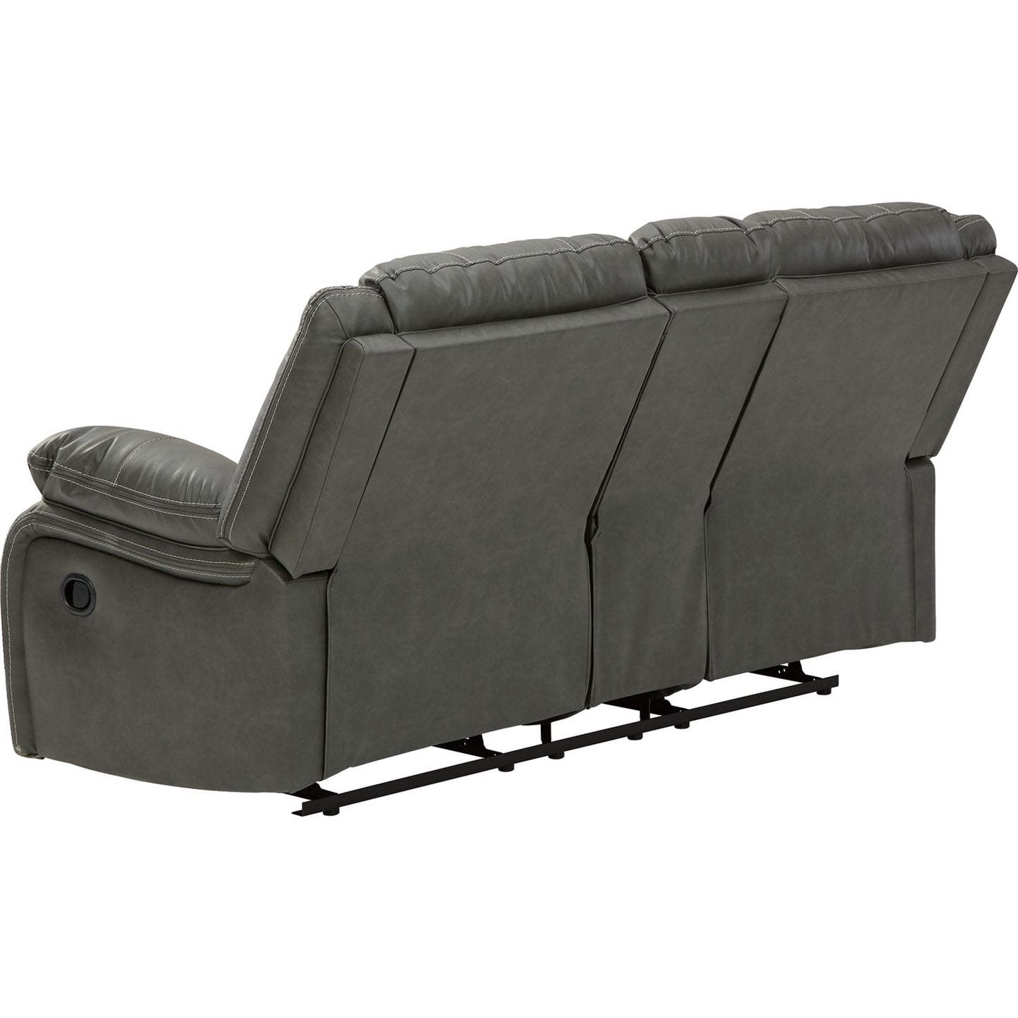Calderwell Reclining Loveseat with Console - Gray