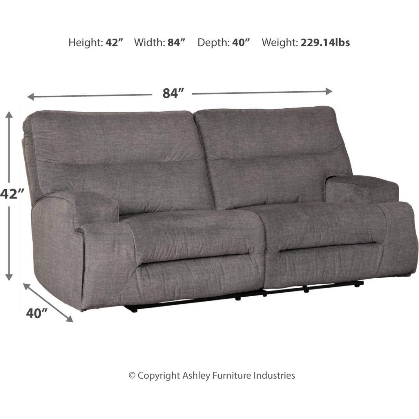Coombs Reclining Sofa - Charcoal