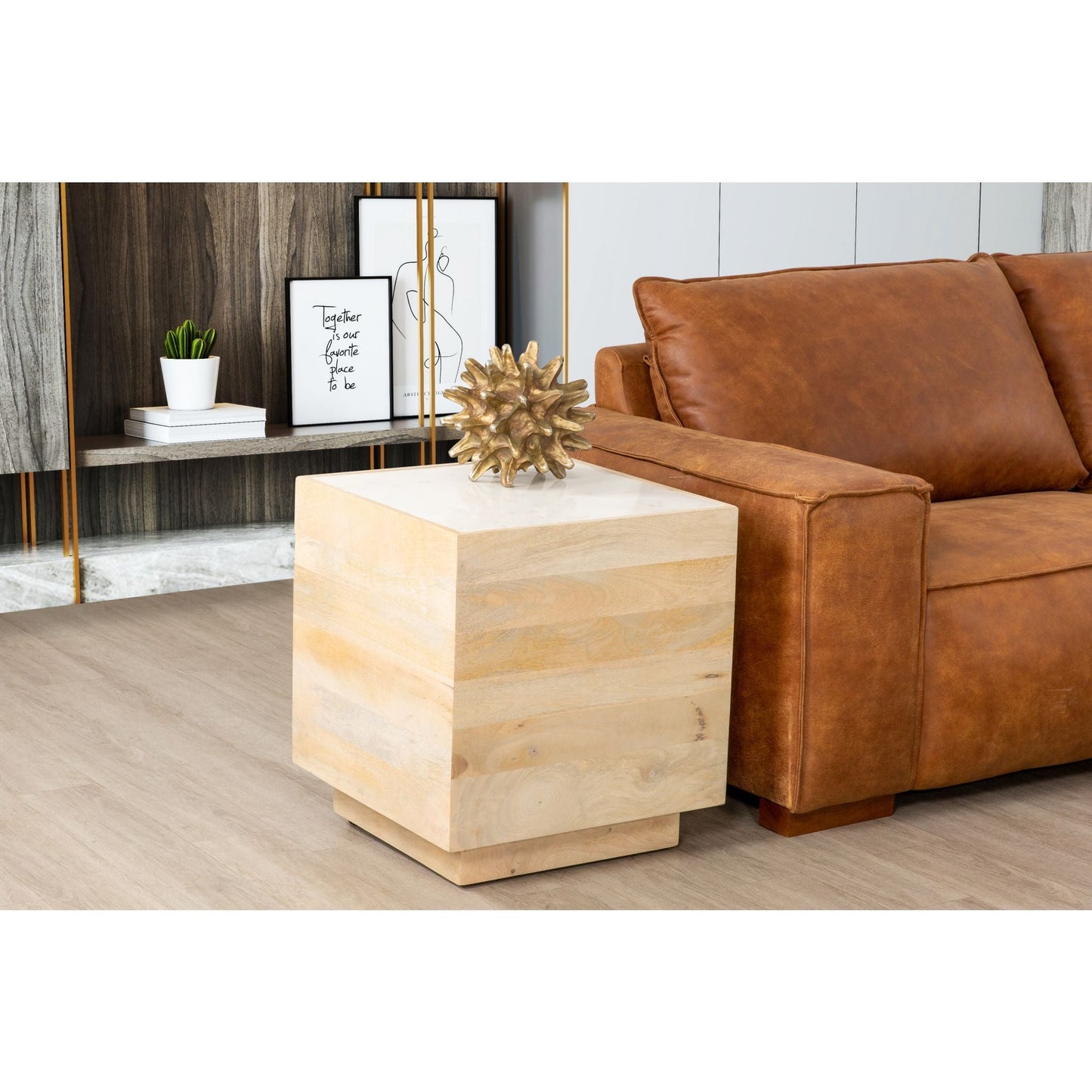 Avani End Table - White Marble