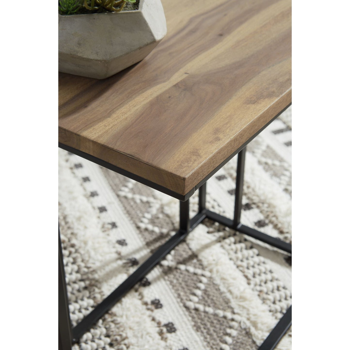 Bellwick Chair Side End Table - Natural/Black