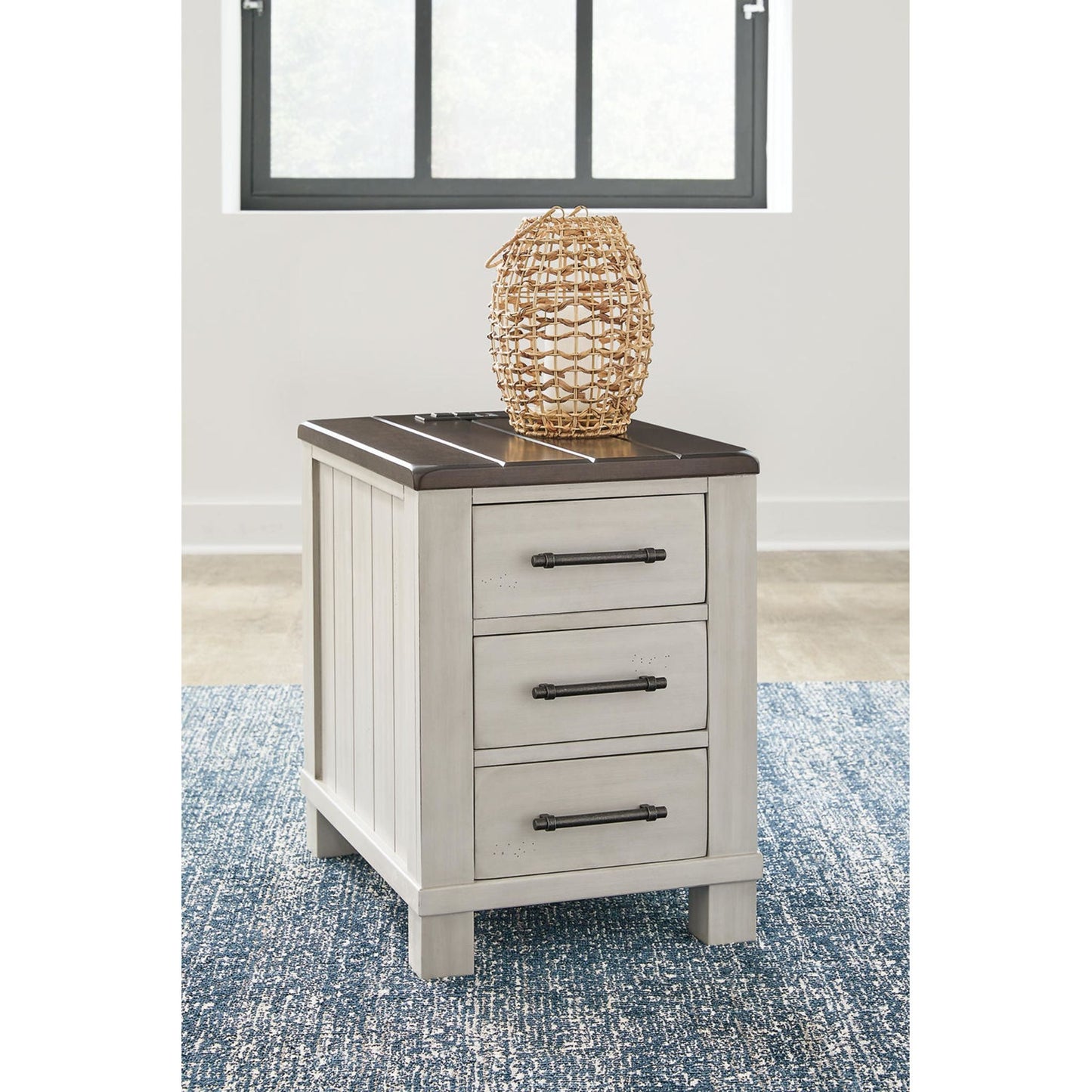 Darborn Chair Side End Table - Gray/Brown