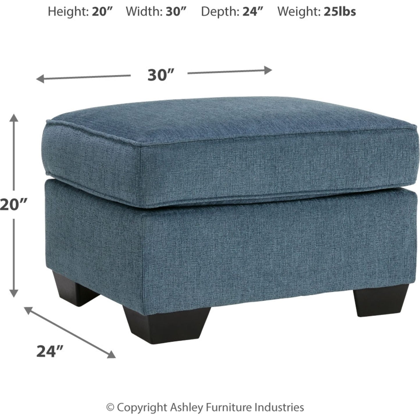 Cashton Ottoman - Blue