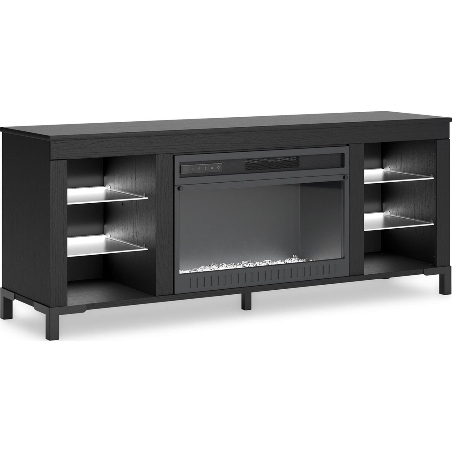 Cayberry TV Stand with Fireplace - Black