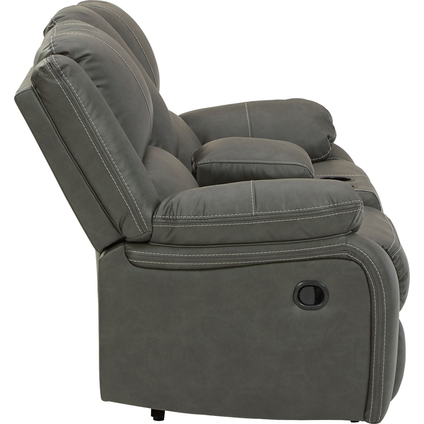 Calderwell Reclining Loveseat with Console - Gray
