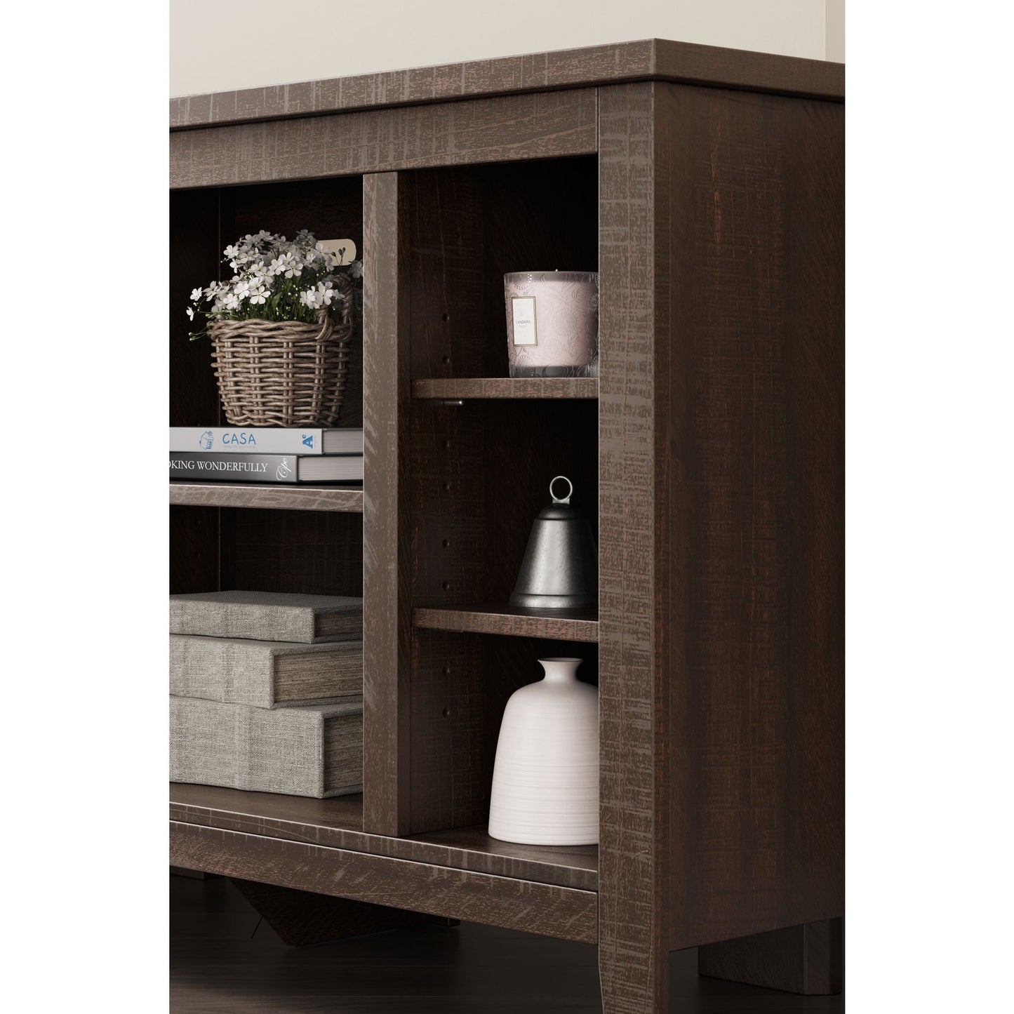 Camiburg Corner TV Stand - Warm Brown