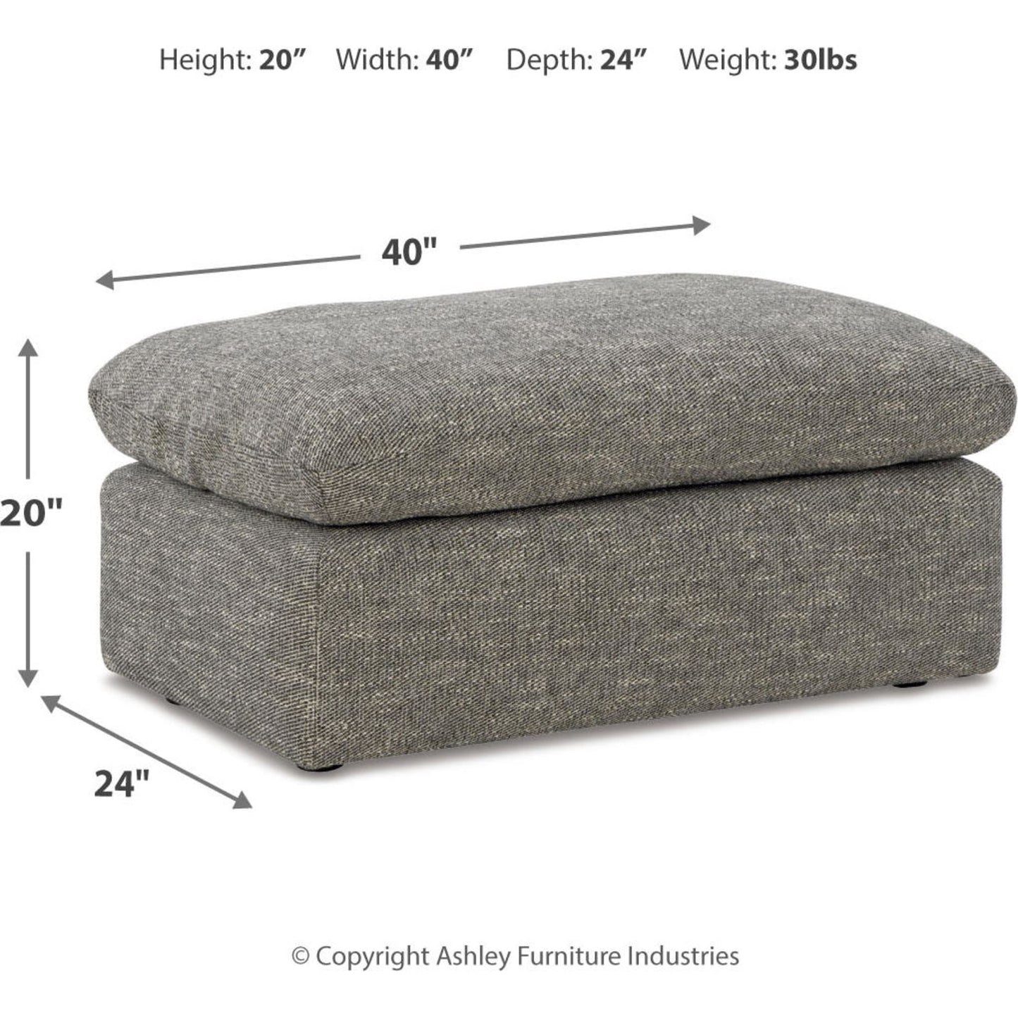 Dramatic Ottoman - Granite