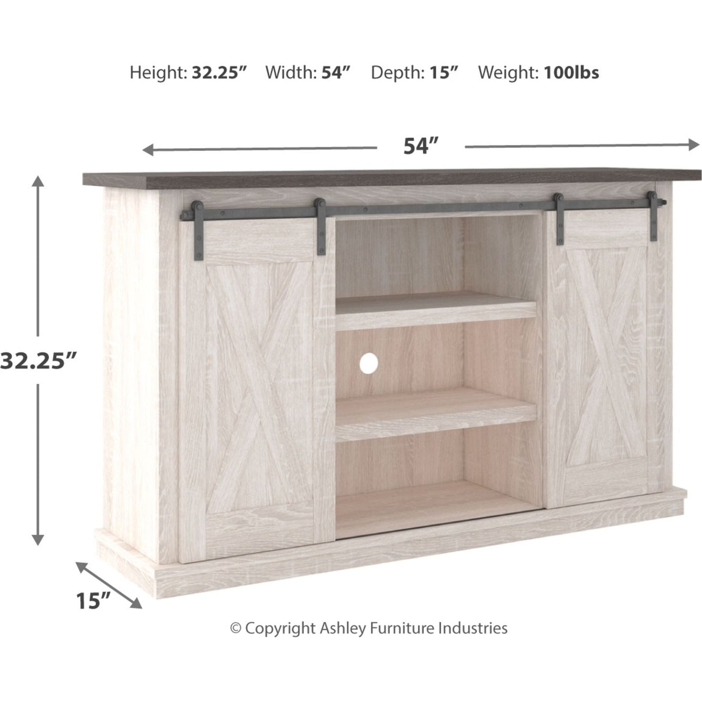 Dorrinson TV Stand - Two-tone