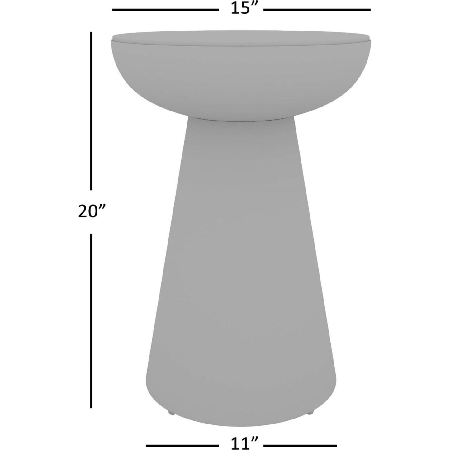 Circularity Chairside End Table - White and Gunmetal