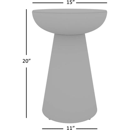 Circularity Chairside End Table - White and Gunmetal