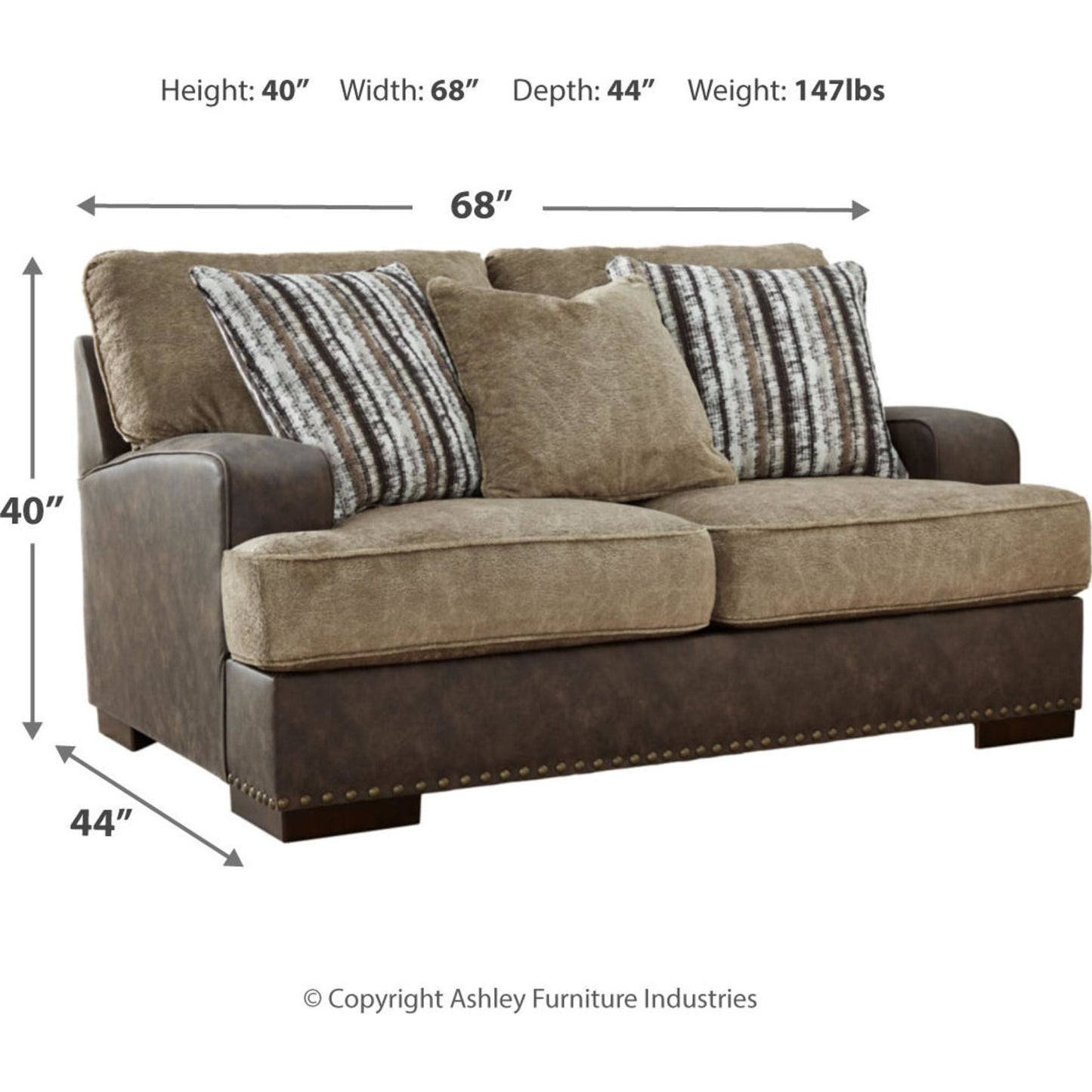 Alesbury Loveseat - Chocolate