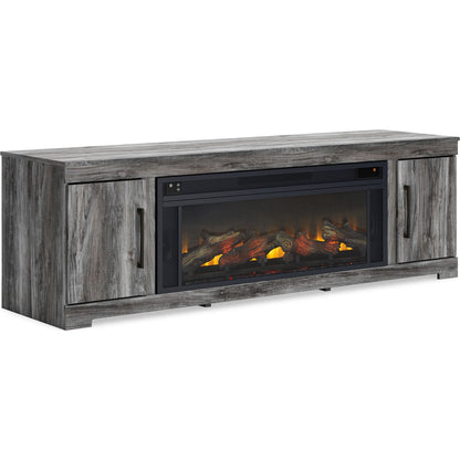 Baystorm TV Stand with Fireplace - Gray