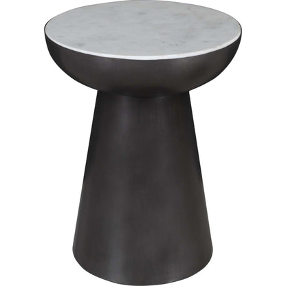 Circularity End Table - White and Gunmetal