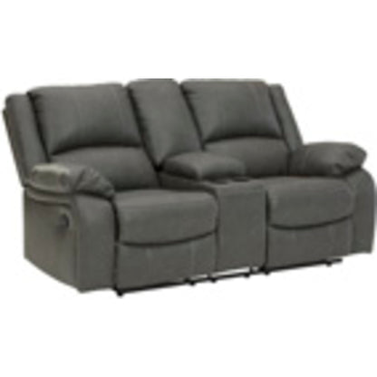 Calderwell Reclining Loveseat with Console - Gray