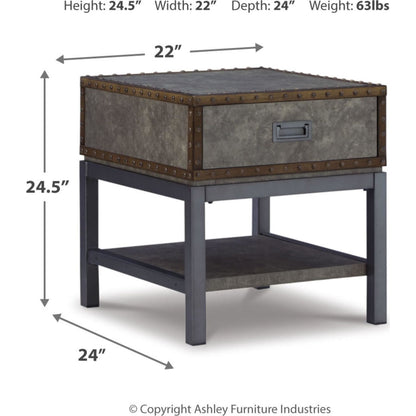 Derrylin End Table - Brown