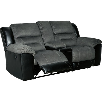 Earhart Reclining Loveseat with Console - Slate