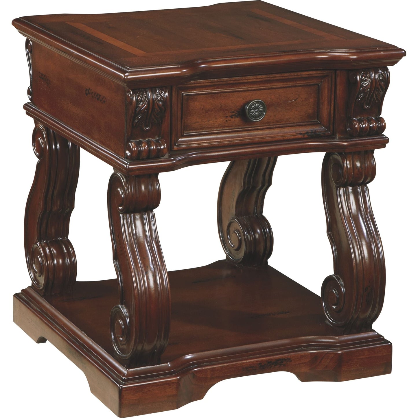 Alymere End Table - Rustic Brown