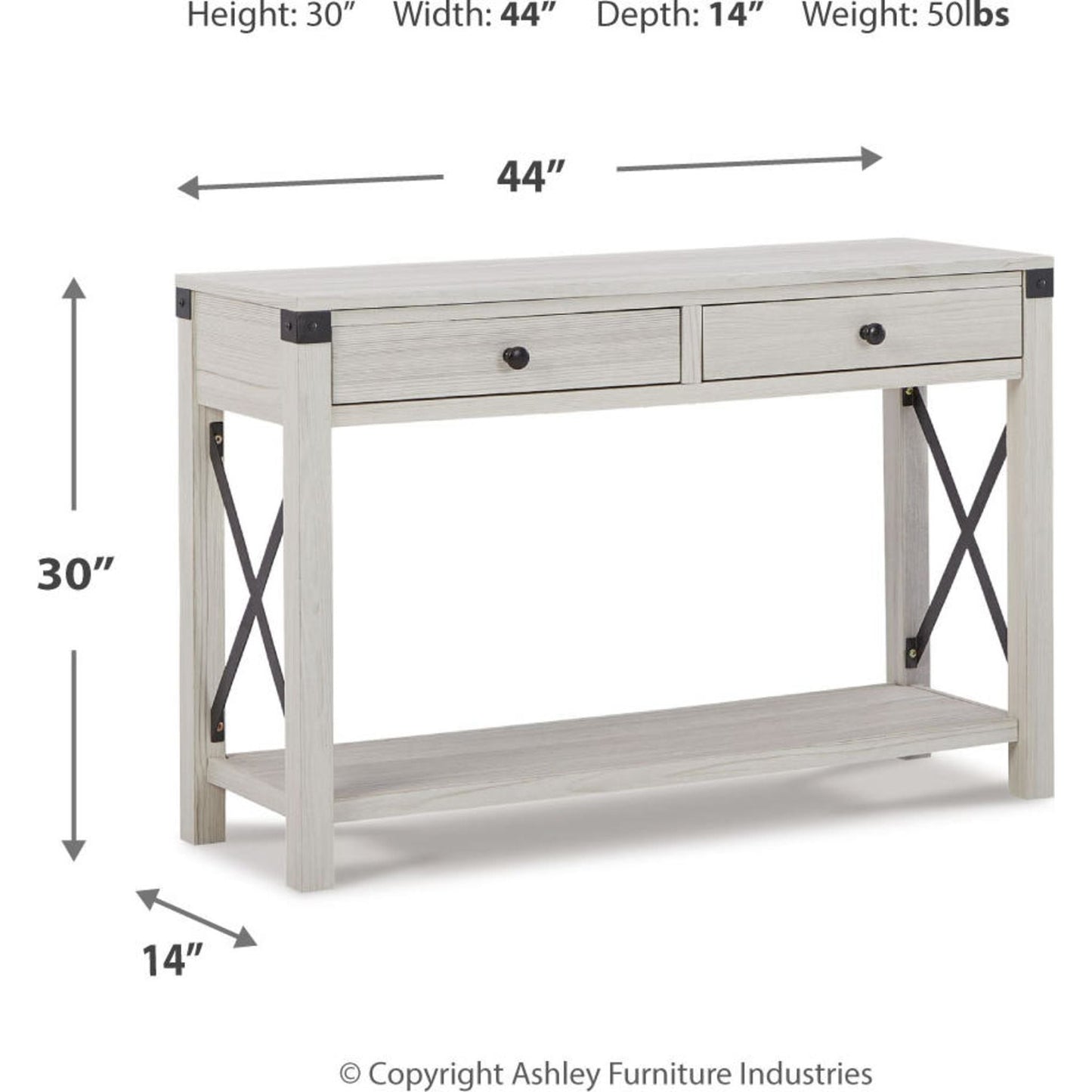 Bayflynn Sofa Table - Whitewash