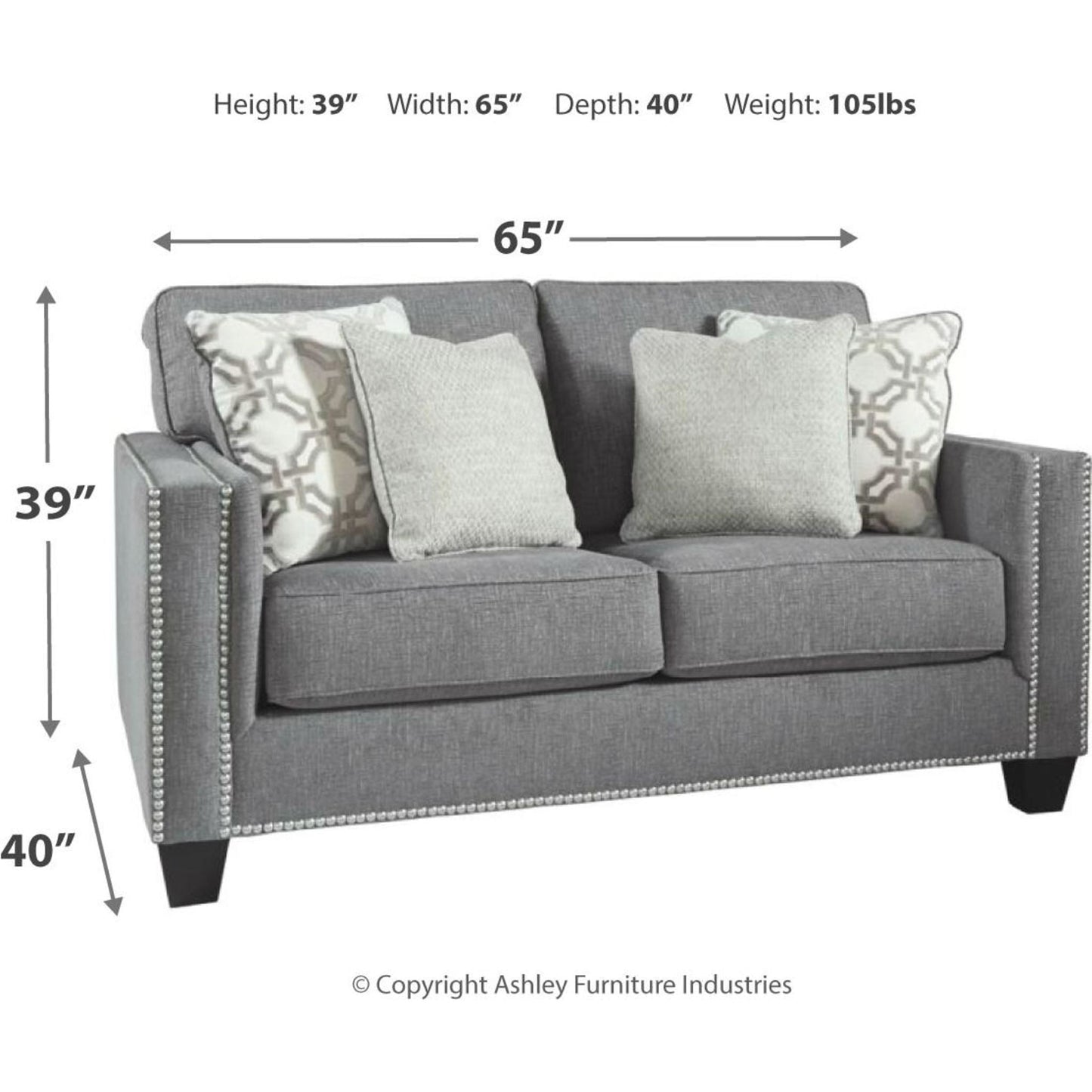 Barrali Loveseat - Fog