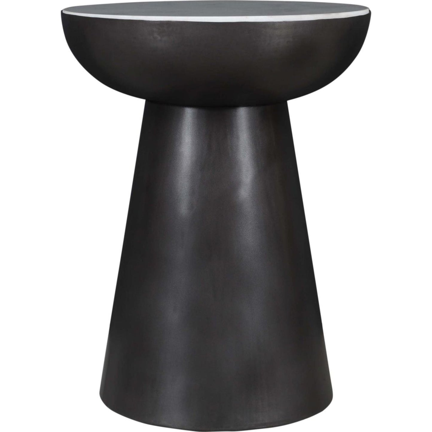 Circularity End Table - White and Gunmetal
