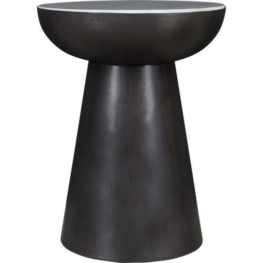 Circularity End Table - White and Gunmetal