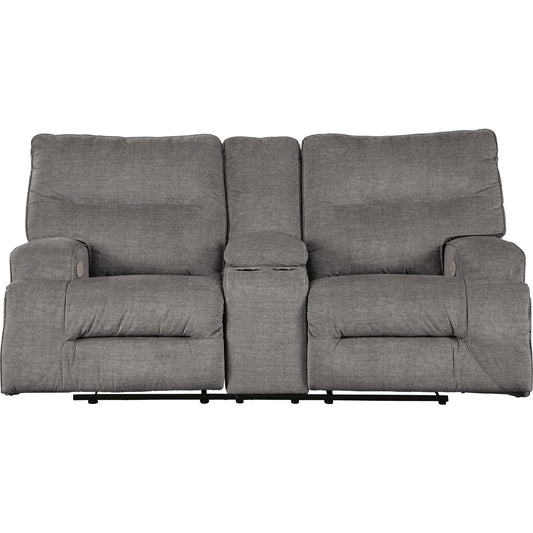 Coombs Power Reclining Loveseat with Console - Charcoal