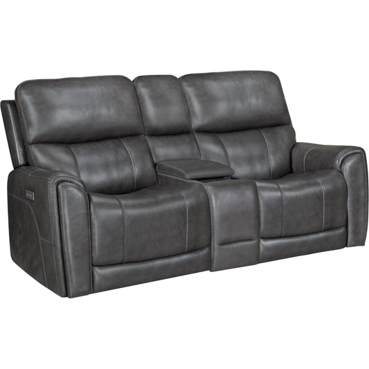 Damon Power Reclining Loveseat with Power Console - Rainier Steel