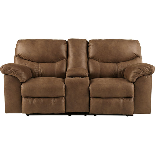 Boxberg Reclining Loveseat with Console - Bark