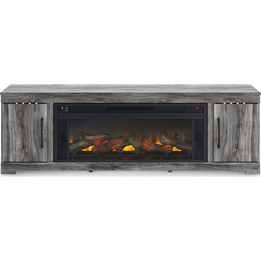 Baystorm TV Stand with Fireplace - Gray