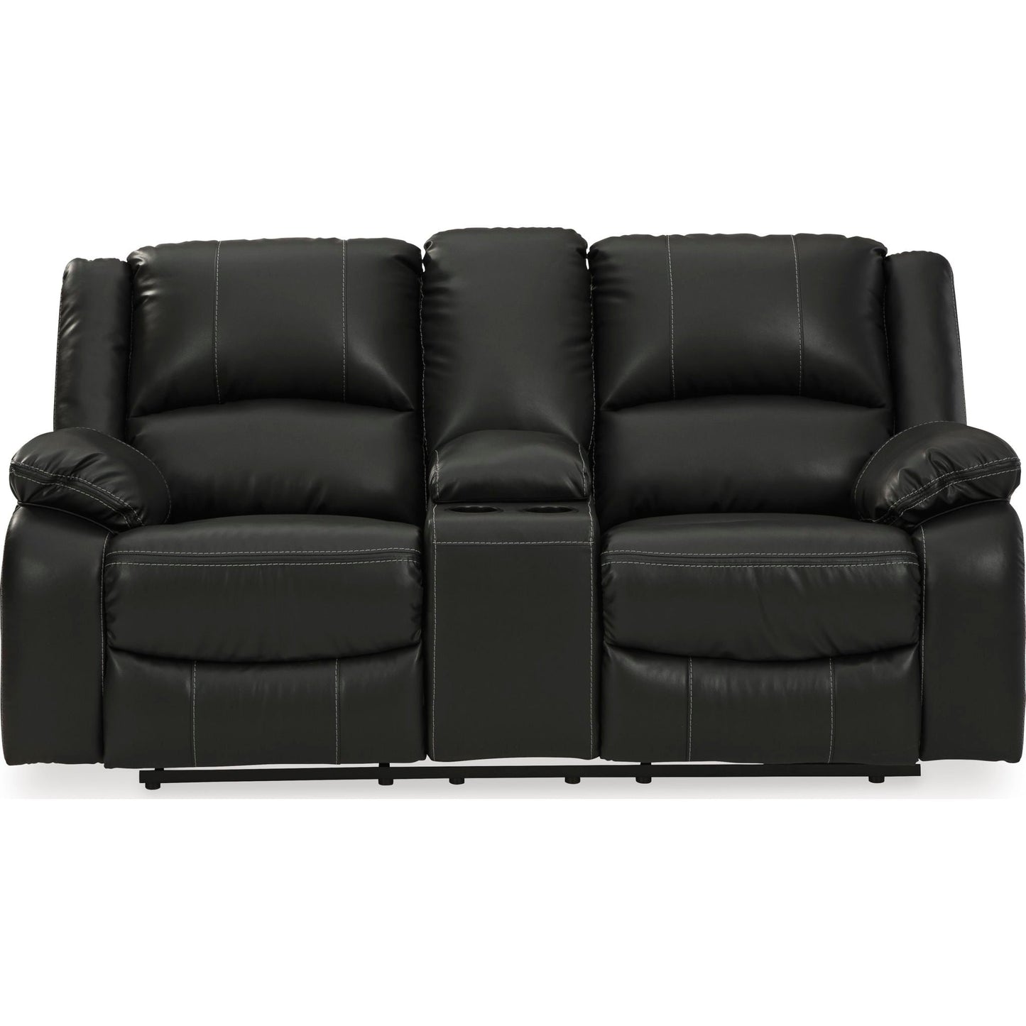 Calderwell Power Reclining Loveseat with Console - Black