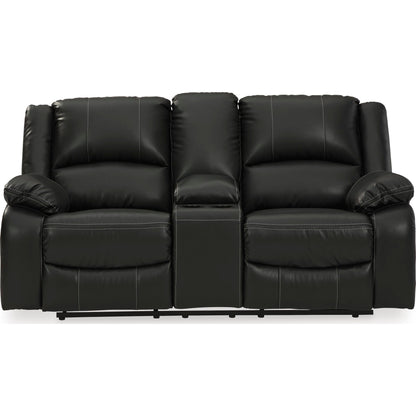 Calderwell Power Reclining Loveseat with Console - Black