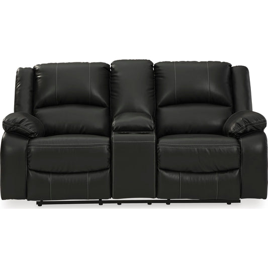 Calderwell Power Reclining Loveseat with Console - Black
