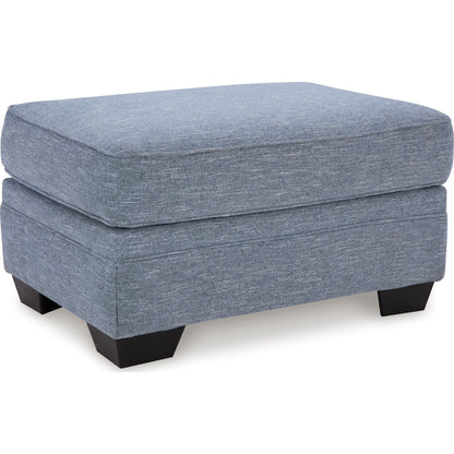 Carissa Manor Ottoman - Denim