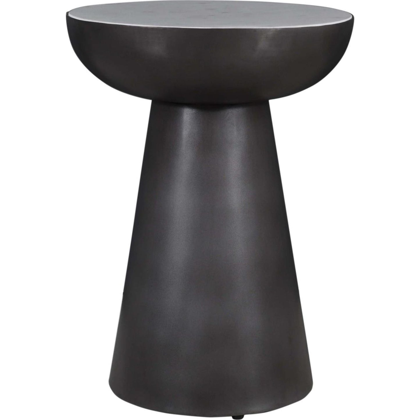 Circularity Chairside End Table - White and Gunmetal