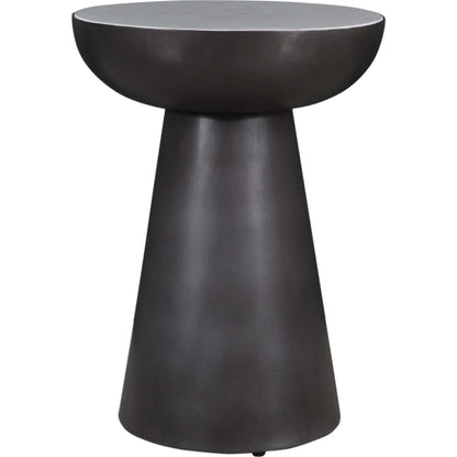 Circularity Chairside End Table - White and Gunmetal