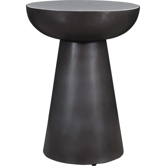 Circularity Chairside End Table - White and Gunmetal