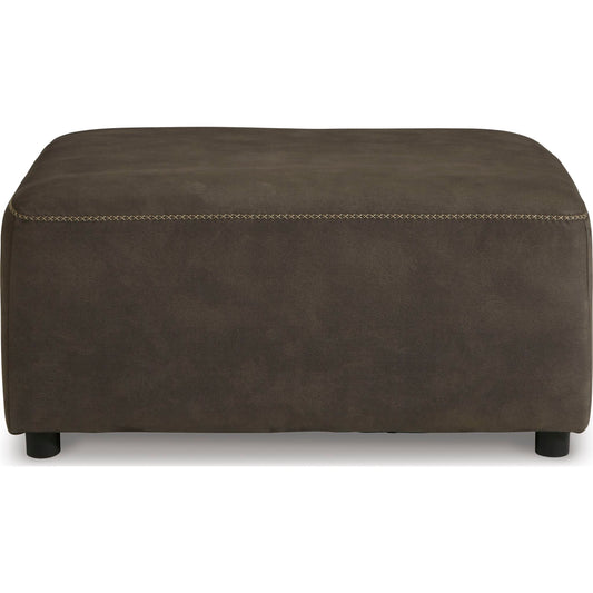Allena Oversized Accent Ottoman - Gunmetal