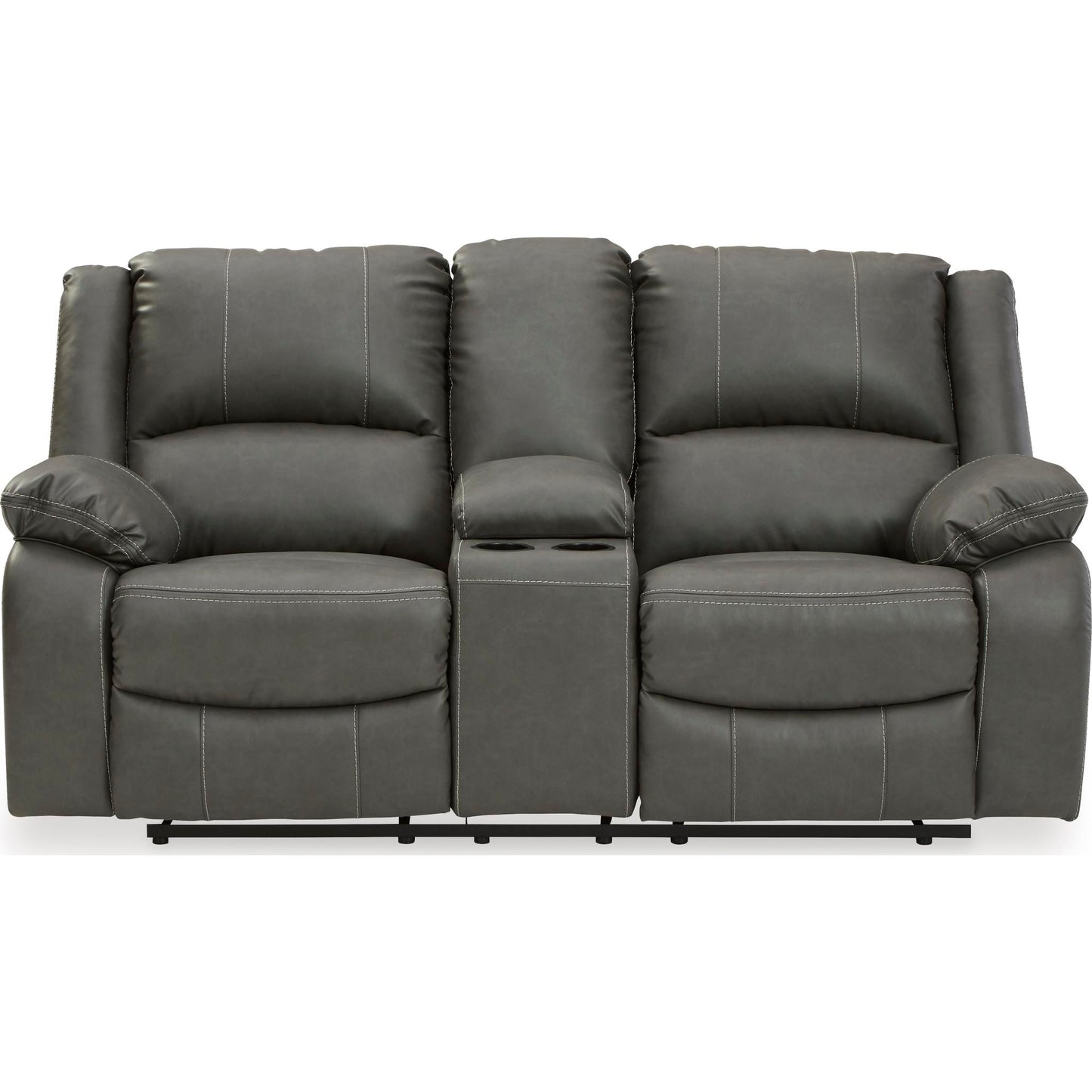 Calderwell Power Reclining Loveseat with Console - Gray