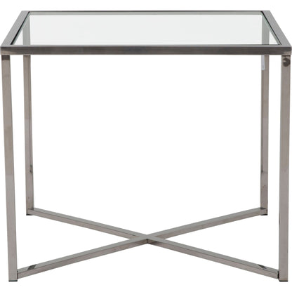 Cross Over End Table - Glass