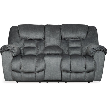 Capehorn Reclining Loveseat with Console - Granite