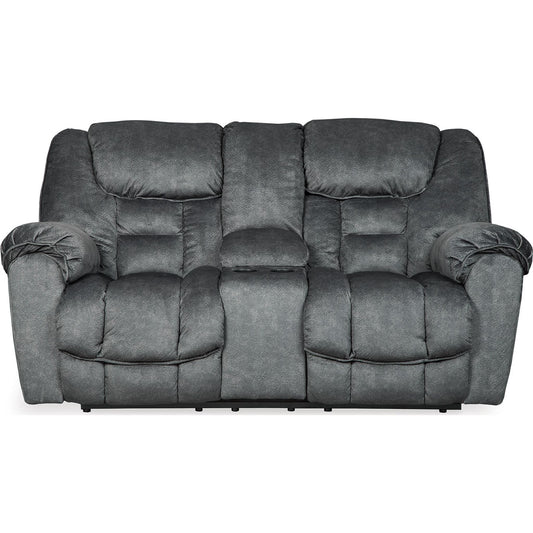 Capehorn Reclining Loveseat with Console - Granite