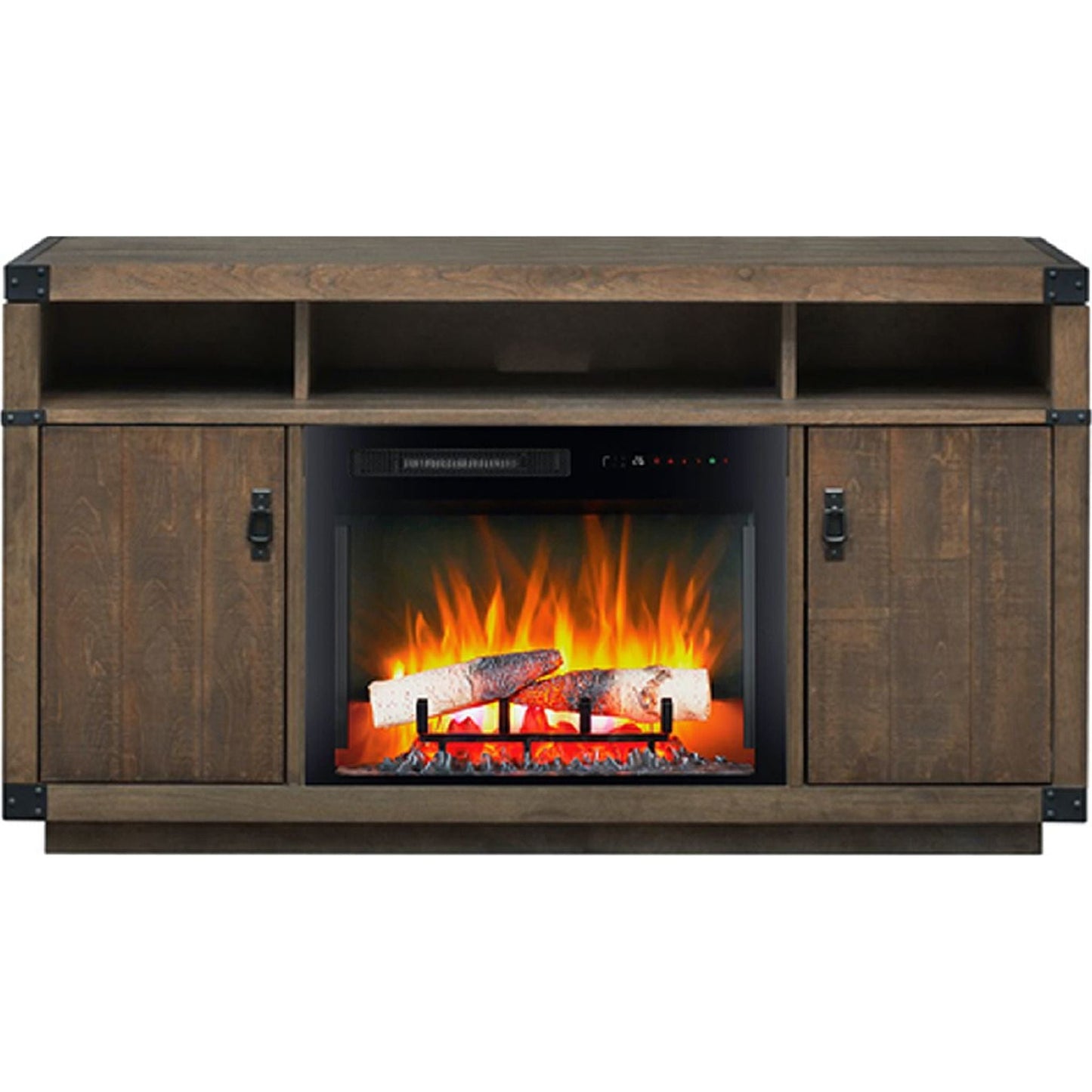Chip Console with Fireplace - Cinnamon