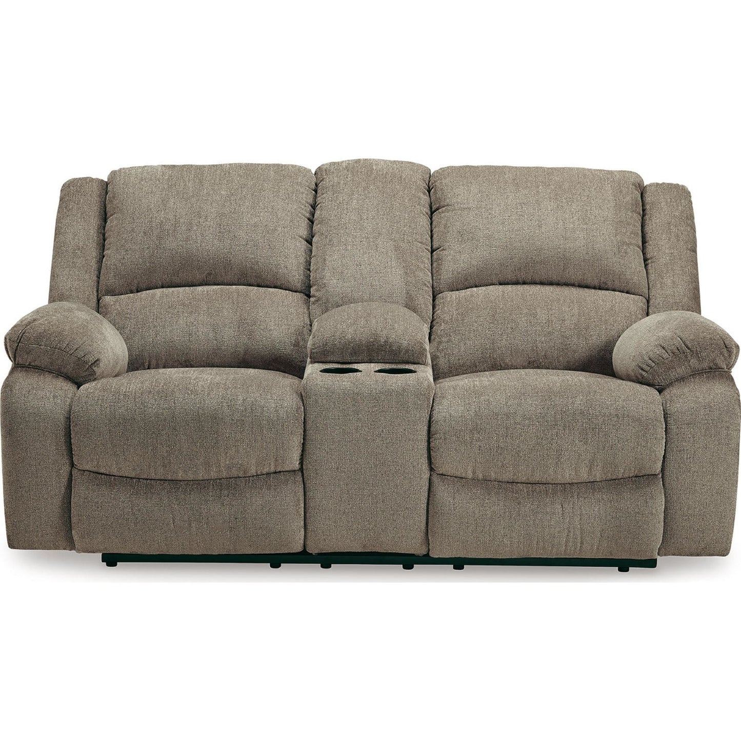 Draycoll Power Reclining Loveseat with Console - Pewter