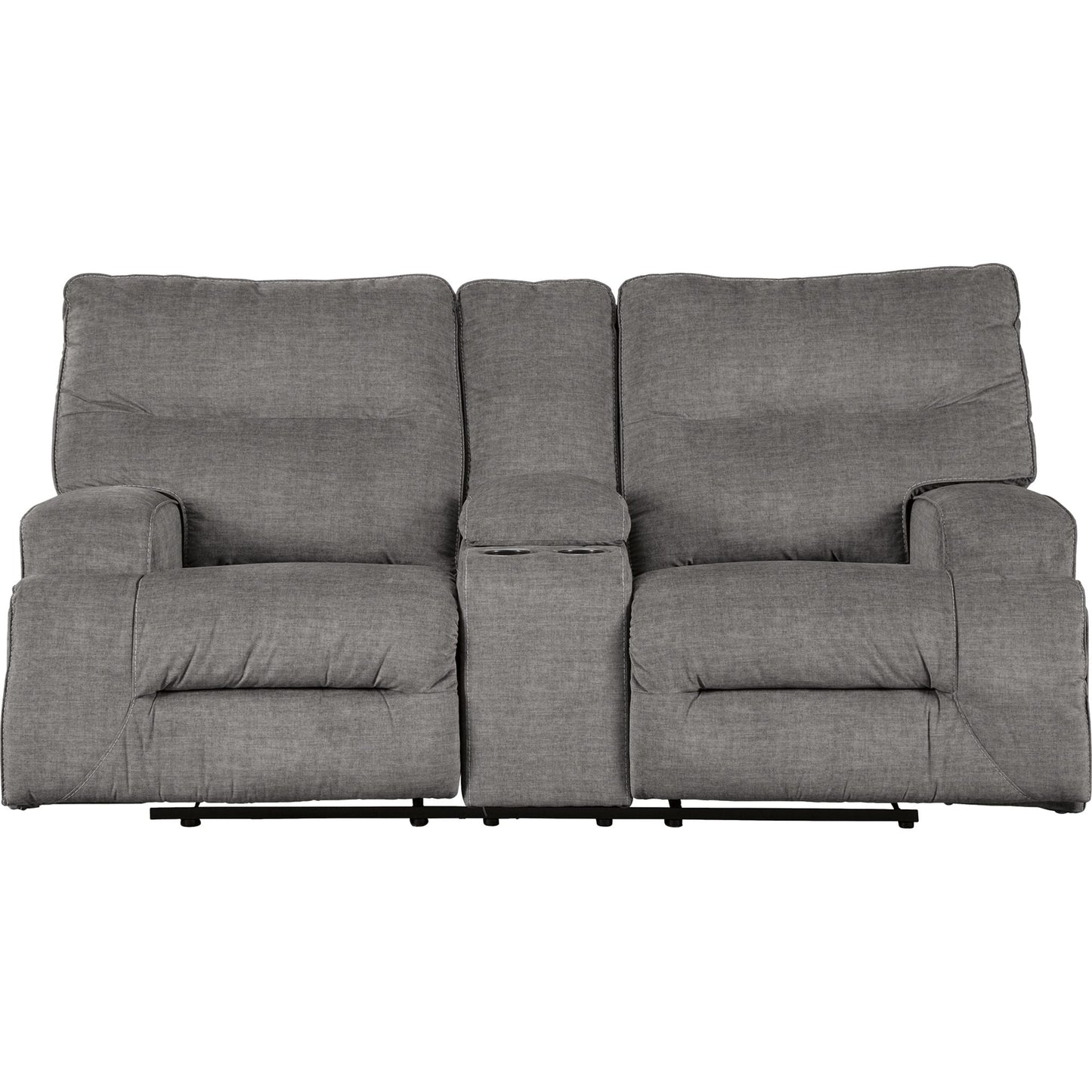 Coombs Reclining Loveseat with Console - Charcoal
