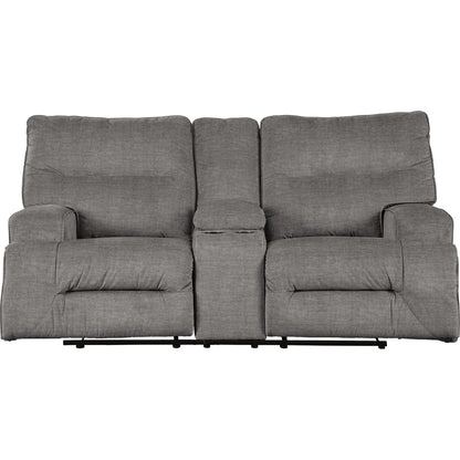 Coombs Reclining Loveseat with Console - Charcoal