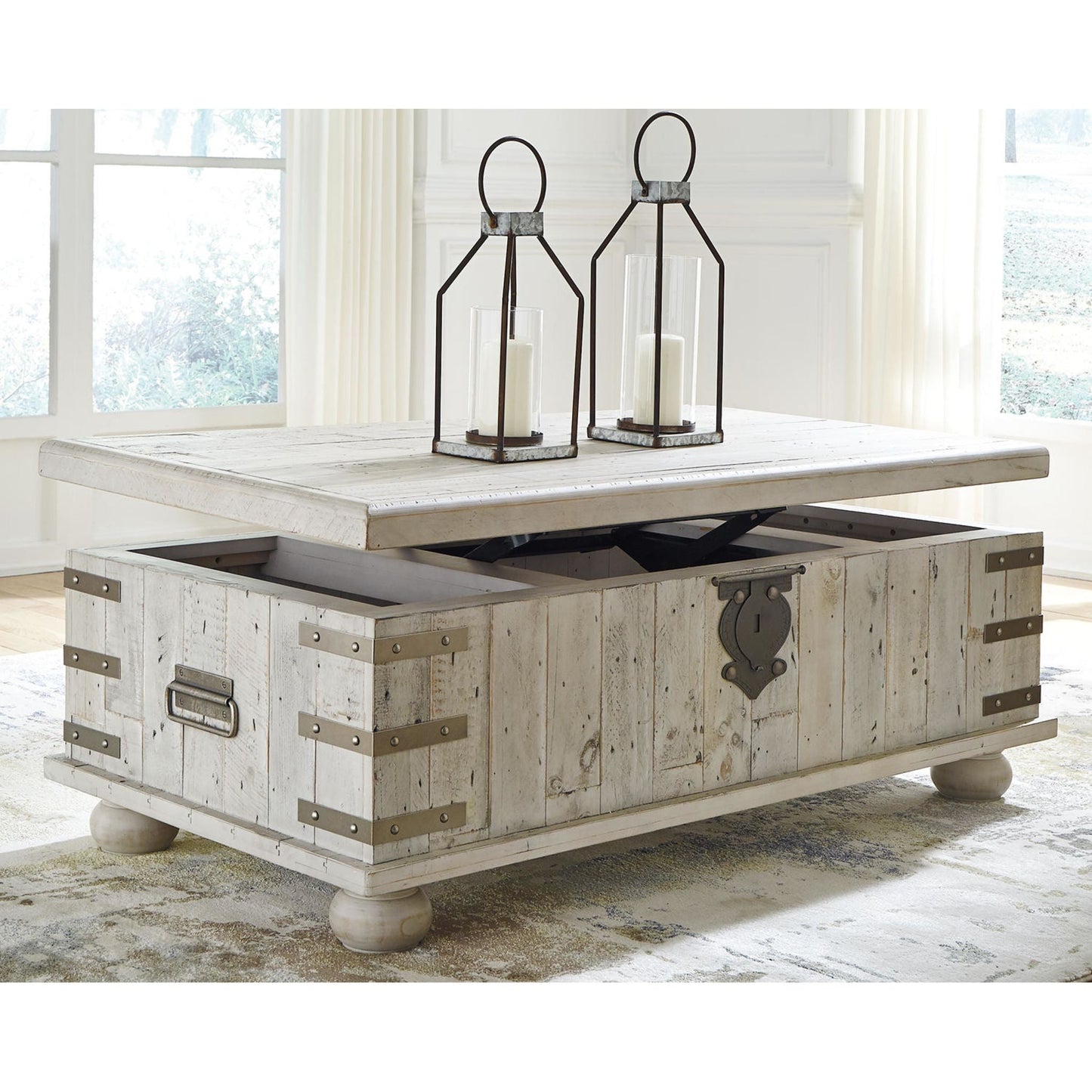 Carynhurst Coffee Table - White Wash Gray