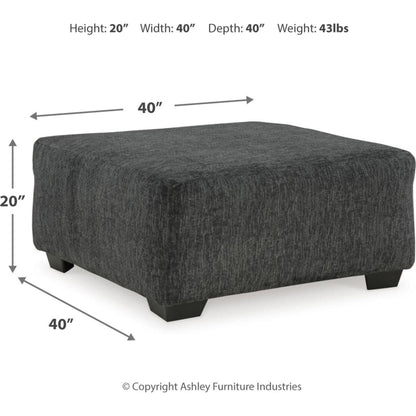 Biddeford Oversized Accent Ottoman - Ebony
