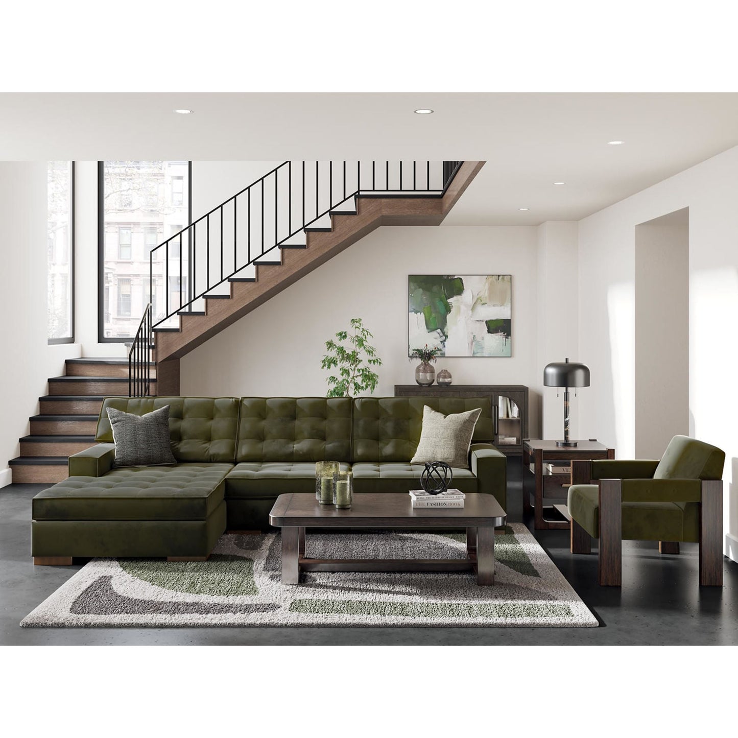 Caspian-Town 2 Piece Sectional with Chaise