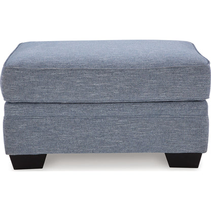 Carissa Manor Ottoman - Denim