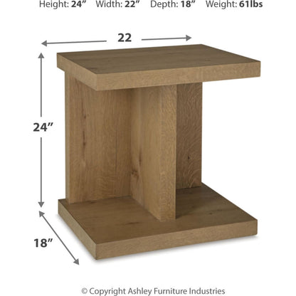 Brinstead Chair Side End Table - Light Brown