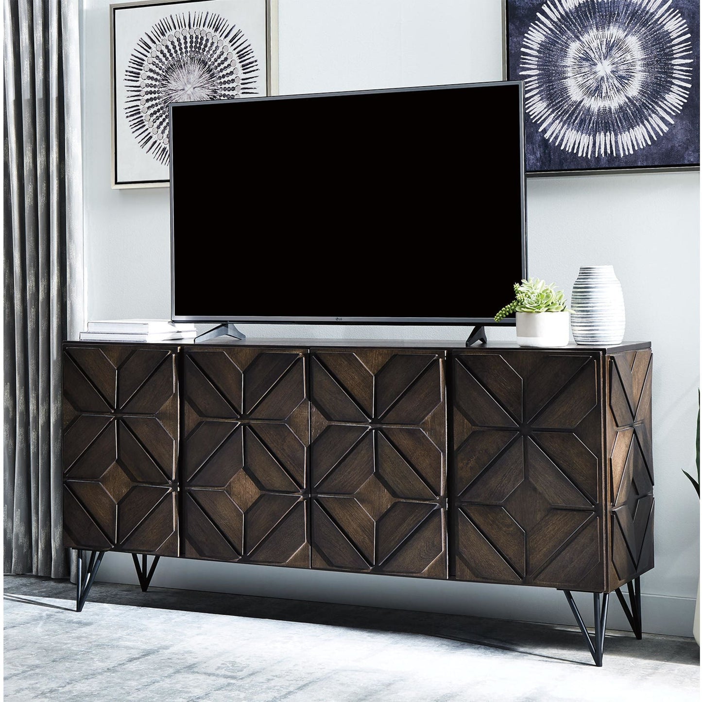 Chasinfield TV Stand - Dark Brown